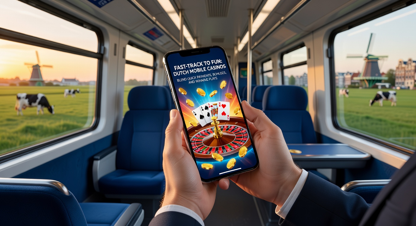 Smartphone met mobiel casino-app die snelle iDEAL-betaling en bonusaanbod toont op een Nederlands-licentieplatform