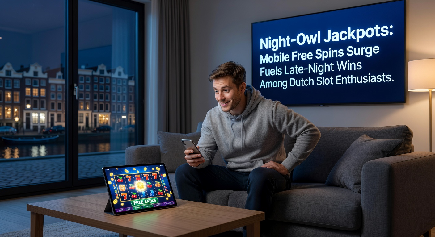 Grafiek met stijgende lijnen van late-night mobiele spins en jackpot-uitbetalingen in Nederland, met highlights op pieken in 2026